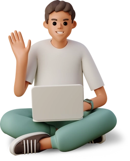 3d-casual-life-young-man-sitting-with-a-laptop-and-waving-his-hand